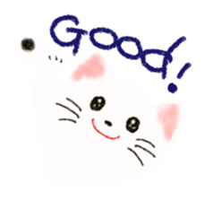 Stamp of white cat sticker #2013032
