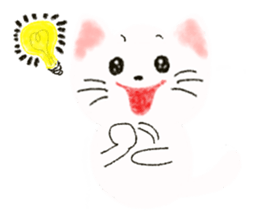 Stamp of white cat sticker #2013040