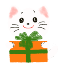 Stamp of white cat sticker #2013044