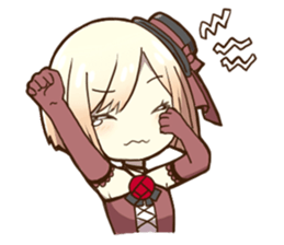 Ruffled Dressed-up girls' life sticker #2019845