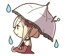 Ruffled Dressed-up girls' life sticker #2019847