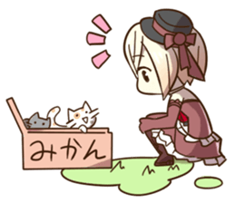 Ruffled Dressed-up girls' life sticker #2019848