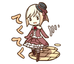 Ruffled Dressed-up girls' life sticker #2019849