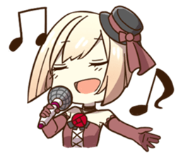 Ruffled Dressed-up girls' life sticker #2019850