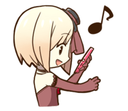 Ruffled Dressed-up girls' life sticker #2019852