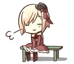 Ruffled Dressed-up girls' life sticker #2019858