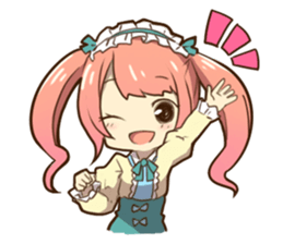 Ruffled Dressed-up girls' life sticker #2019860