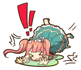 Ruffled Dressed-up girls' life sticker #2019862