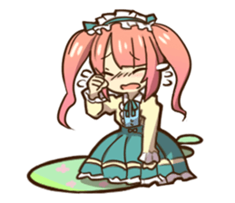 Ruffled Dressed-up girls' life sticker #2019863