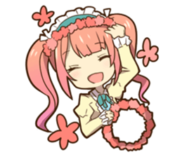 Ruffled Dressed-up girls' life sticker #2019865