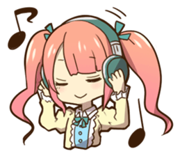 Ruffled Dressed-up girls' life sticker #2019866