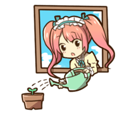 Ruffled Dressed-up girls' life sticker #2019867