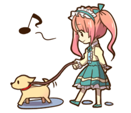 Ruffled Dressed-up girls' life sticker #2019869