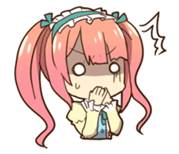 Ruffled Dressed-up girls' life sticker #2019872