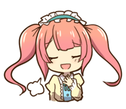 Ruffled Dressed-up girls' life sticker #2019874