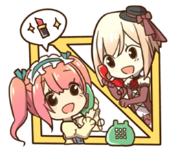 Ruffled Dressed-up girls' life sticker #2019877