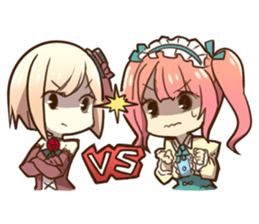 Ruffled Dressed-up girls' life sticker #2019878