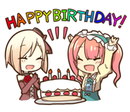 Ruffled Dressed-up girls' life sticker #2019884