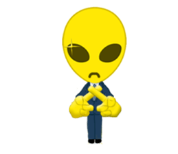 Office worker Alien yellow sticker #2020407