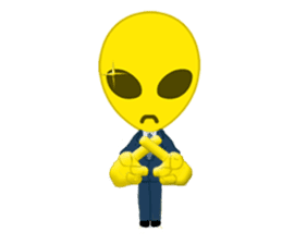 Office worker Alien yellow sticker #2020407
