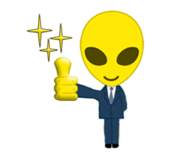 Office worker Alien yellow sticker #2020409