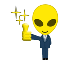 Office worker Alien yellow sticker #2020409