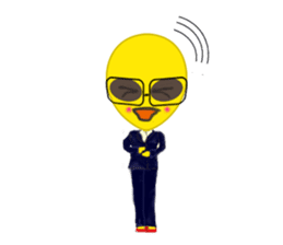 Office worker Alien yellow sticker #2020410