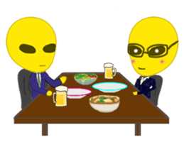 Office worker Alien yellow sticker #2020411