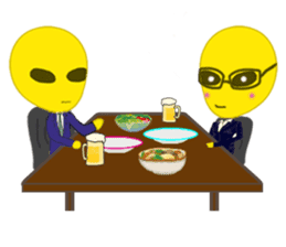 Office worker Alien yellow sticker #2020411