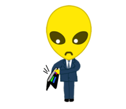 Office worker Alien yellow sticker #2020412