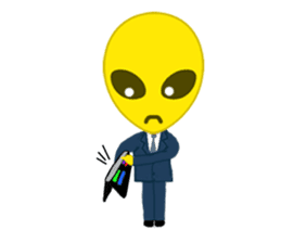Office worker Alien yellow sticker #2020412