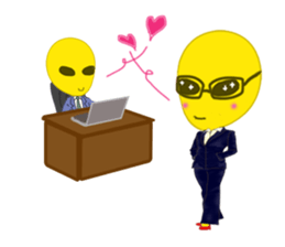 Office worker Alien yellow sticker #2020414
