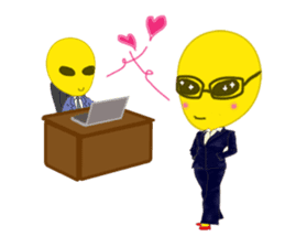 Office worker Alien yellow sticker #2020414