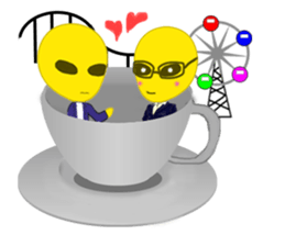 Office worker Alien yellow sticker #2020415