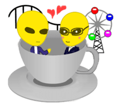 Office worker Alien yellow sticker #2020415