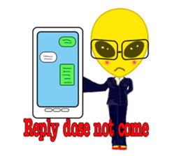 Office worker Alien yellow sticker #2020416