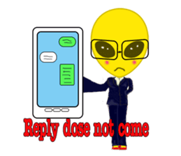 Office worker Alien yellow sticker #2020416