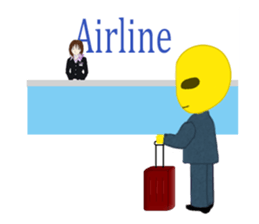Office worker Alien yellow sticker #2020417