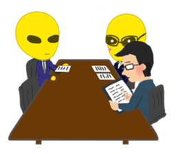Office worker Alien yellow sticker #2020418