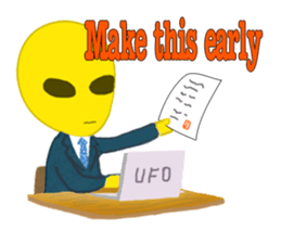 Office worker Alien yellow sticker #2020420