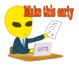 Office worker Alien yellow sticker #2020420