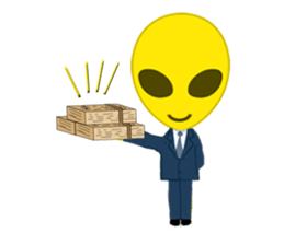 Office worker Alien yellow sticker #2020421