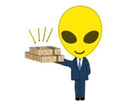 Office worker Alien yellow sticker #2020421