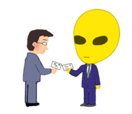 Office worker Alien yellow sticker #2020422