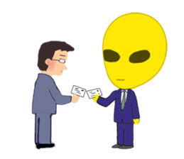 Office worker Alien yellow sticker #2020422