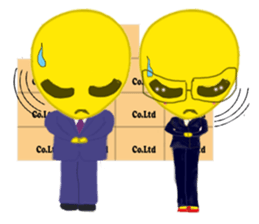 Office worker Alien yellow sticker #2020423