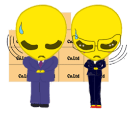Office worker Alien yellow sticker #2020423