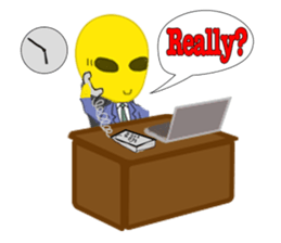 Office worker Alien yellow sticker #2020425