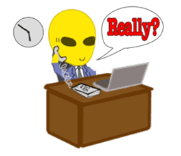 Office worker Alien yellow sticker #2020425