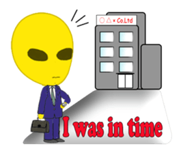 Office worker Alien yellow sticker #2020426